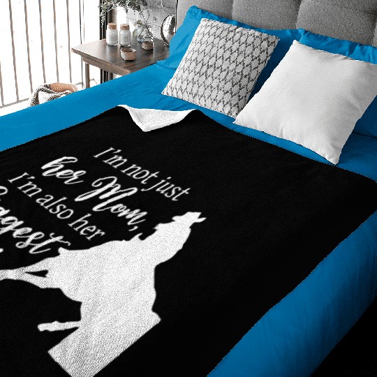 Mom Barrel Racing Horse Riding Racer Back Print Baby Blankets