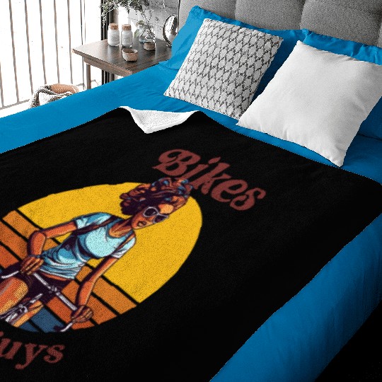 Bikes Before Guys Bicycle, Cycling Black Women Baby Blankets