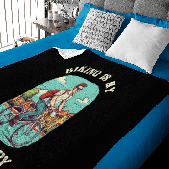 Biking is My Therapy Bicycle, Bike, Cycling Baby Blankets