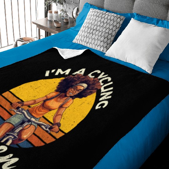 I'm a Cycling Queen Bicycle, Cycling Black Women Baby Blankets