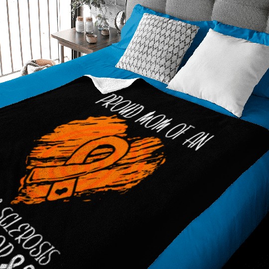 Proud Mom Of An Multiples Sclerosis Warrior Baby Blankets