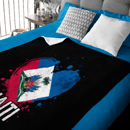 Haitian Vacation Haiti Flag Baby Blankets