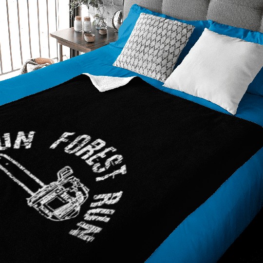 Lumberjack Chainsaw Chop Wood Baby Blankets