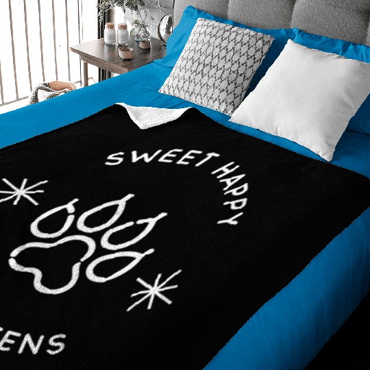 Sweet Happy Cub Kittens Baby Blankets