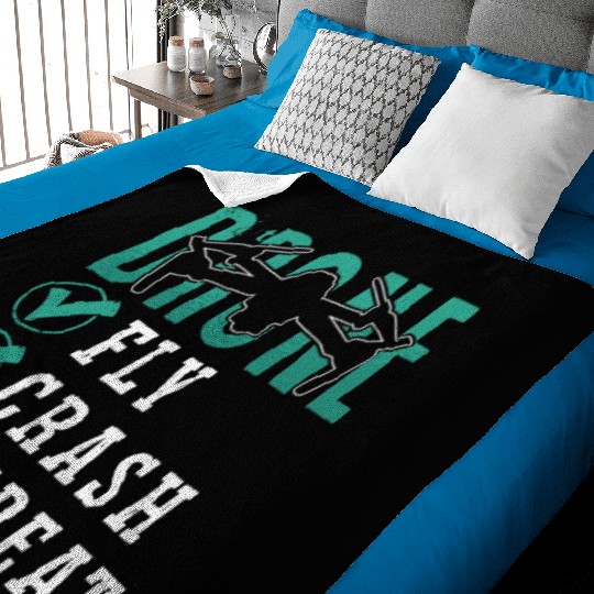 Drone Racing Fly Crash Repeat Fpv Race Quadcopter Baby Blankets