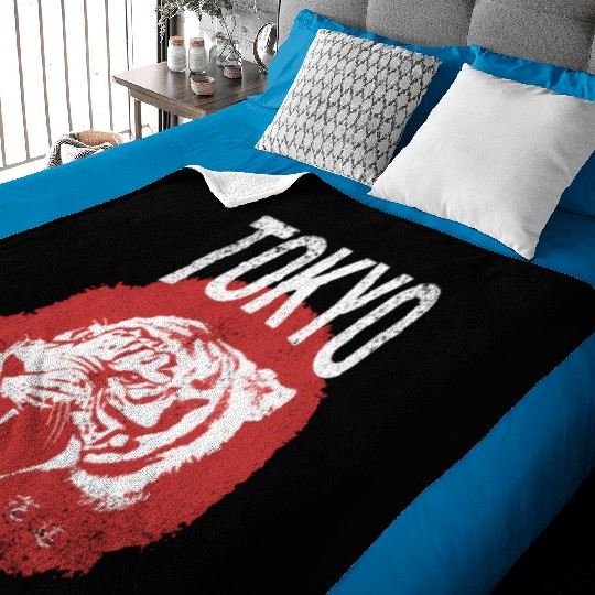 Tokyo Tiger Head Distressed Baby Blankets