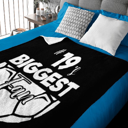 Number 19'S Biggest Fan Player Soccer Mom Dad Chee Baby Blankets