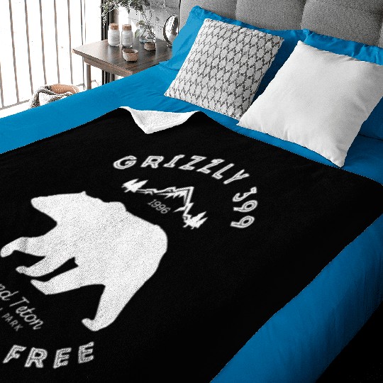 Grizzly 399 Wild Free Grand Teton National Park Baby Blankets