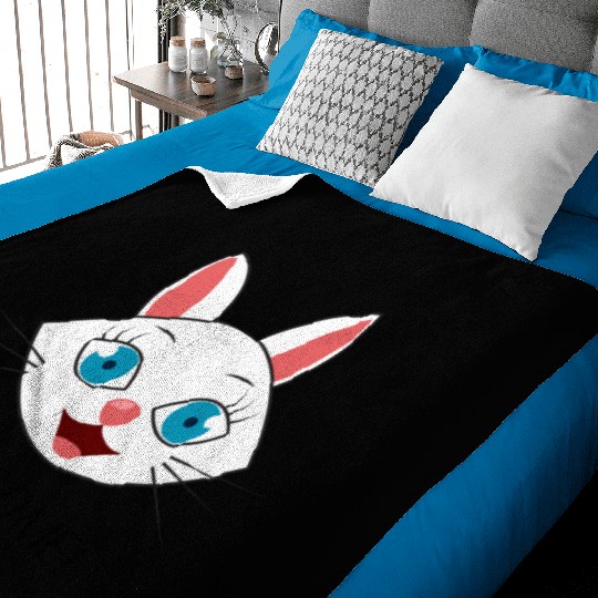 Mewsome White Cat Face Baby Blankets