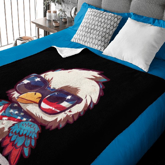 Patriotic fashionista Bird Baby Blankets