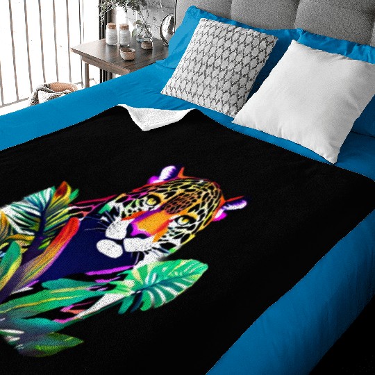 Jaguar in the Tropics Baby Blankets