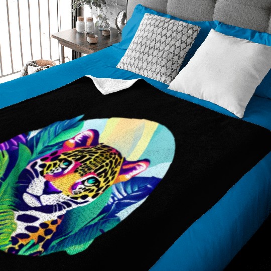 Jaguar in the Tropics Baby Blankets