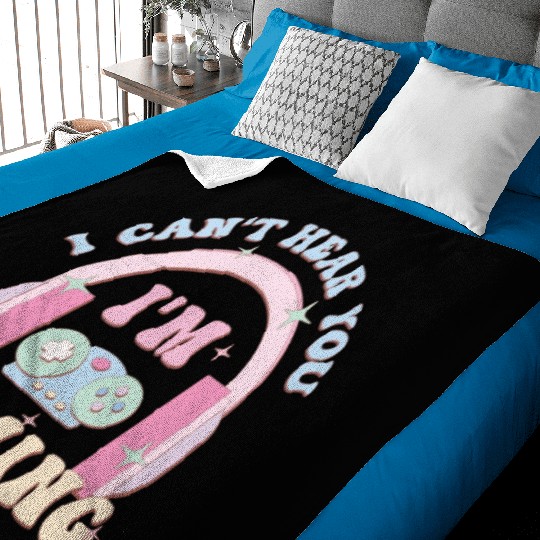 I Can't Hear You I'm Gaming, Happy Game Day Baby Blankets