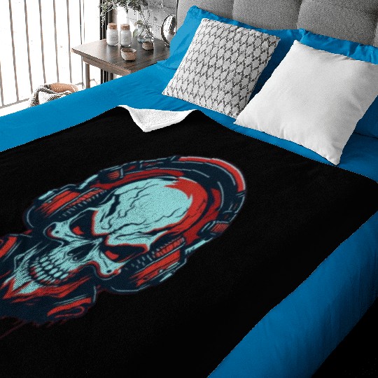 angry skull Baby Blankets