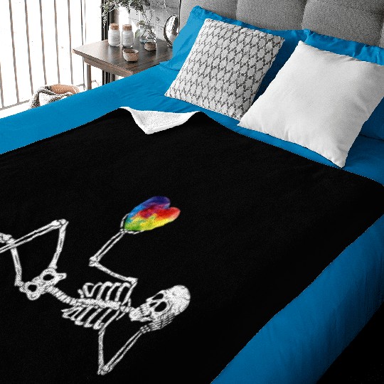 Heart Valentines Day Skeleton Gothic Boyfriend Him Baby Blankets