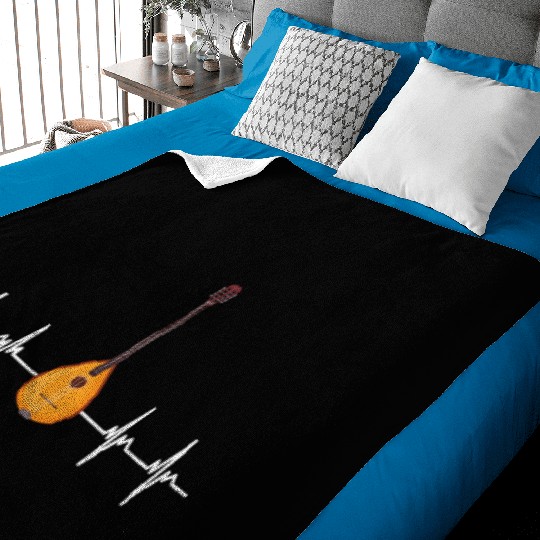 Irish Bouzouki Instrument Greek Baby Blankets