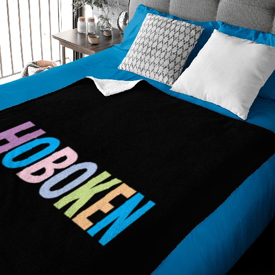 Hoboken New Jersey Colorful Type Baby Blankets