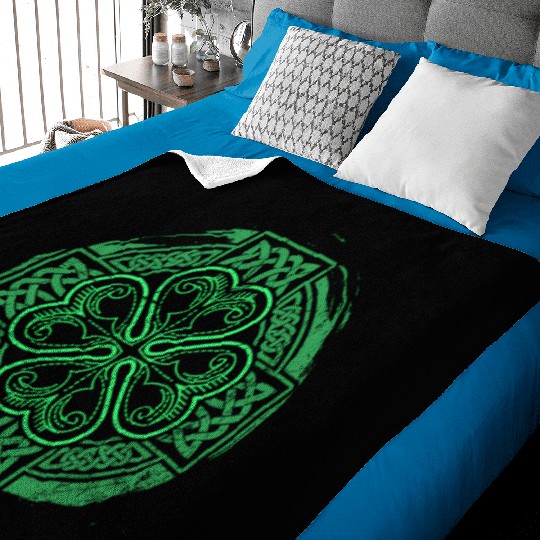 Celtic Knot Irish Shamrock Three Leaf Clover St Pa Baby Blankets
