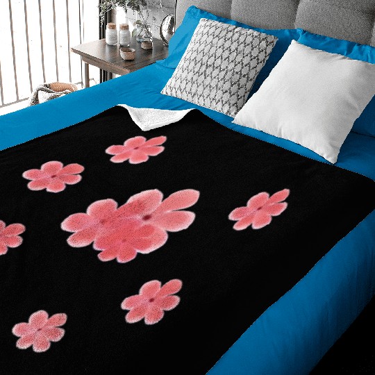 orange flower stickers Baby Blankets