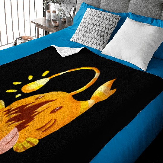 The Orange Candy Corn Angler Fish Baby Blankets