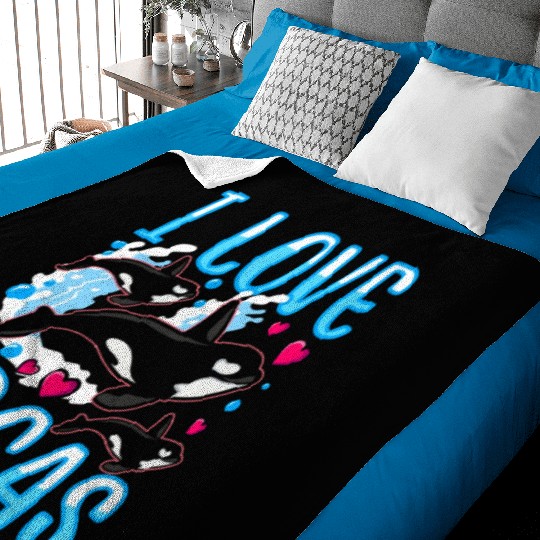I Love Orcas Whale Protect Orca Sea Baby Blankets