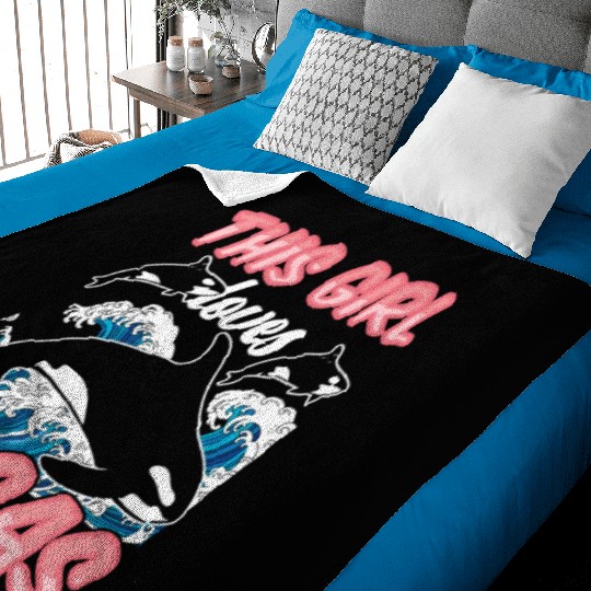 This Girl Loves Orcas Sea Orca Whale Protect Baby Blankets