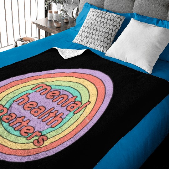 Mental Health Matters | Retro Circle Peach Candy Baby Blankets