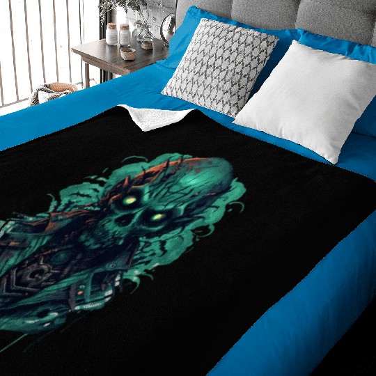 Green Toxic Zombie RPG Game Style Baby Blankets