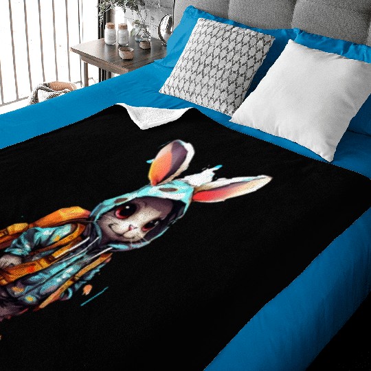 Cute Rabbit Cartoon Baby Blankets