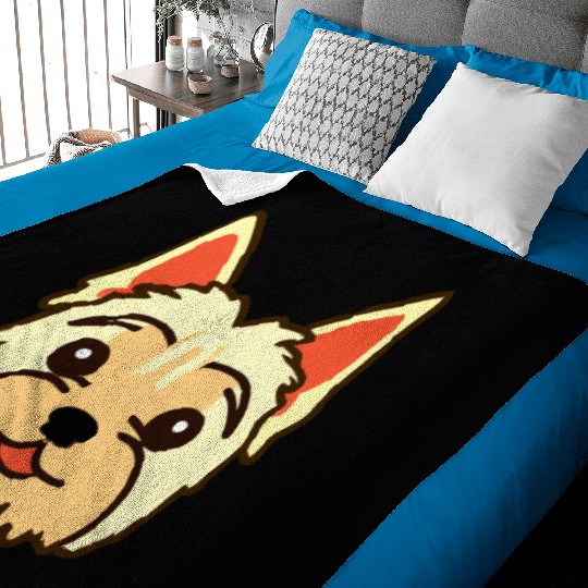 Little Yorkshire Terrier Dog Lover Yorkie Retro Baby Blankets