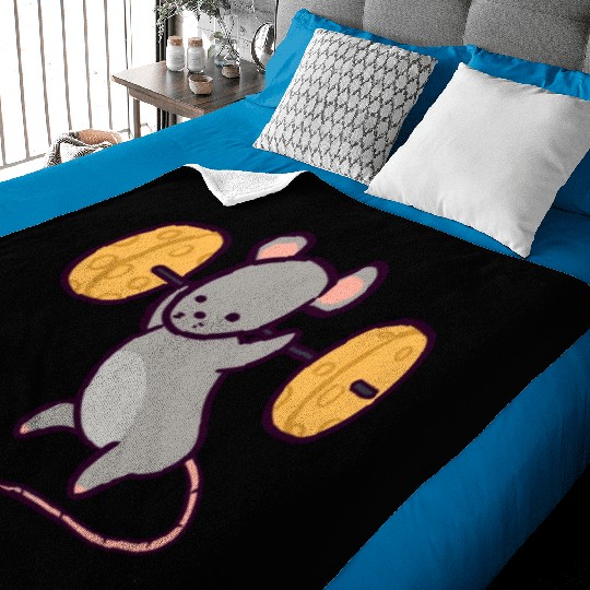 Cute Gym Rat Cheese Squat Baby Blankets