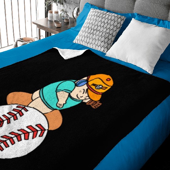 Cute Chibi Baseball Pitcher Baby Blankets