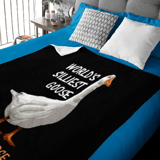 World s Silliest Goose On The Loose Funny Silly Baby Blankets