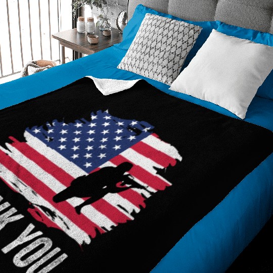 Thank You Us Flag Memorial Day Baby Blankets