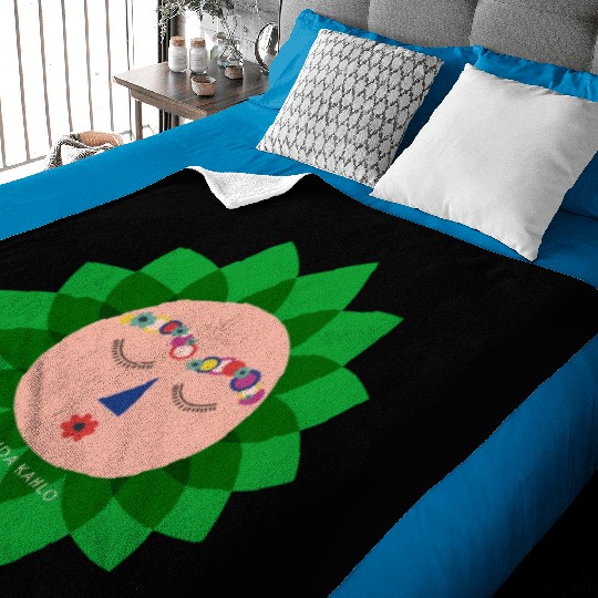Cute Colorful Frida Kahlo Portrait Mexican Sun Baby Blankets