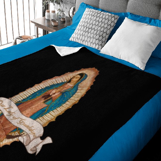 Lady Virgin of Guadalupe Virgen De Guadalupe Baby Blankets