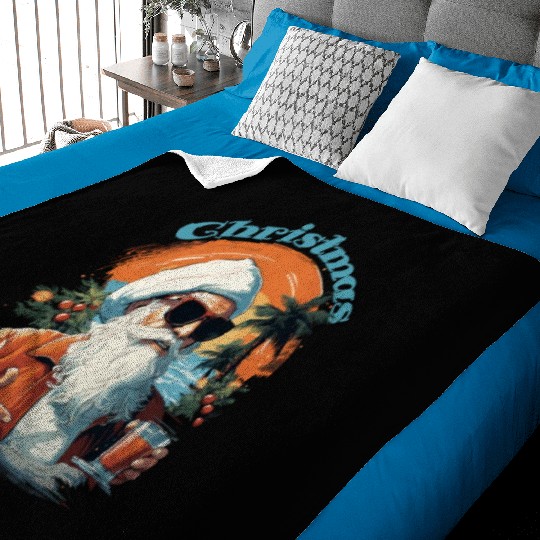 Beachside Santa | "Christmas in July" Festive Baby Blankets