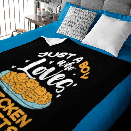 Just A Boy Who Loves Chicken Nuggets Baby Blankets