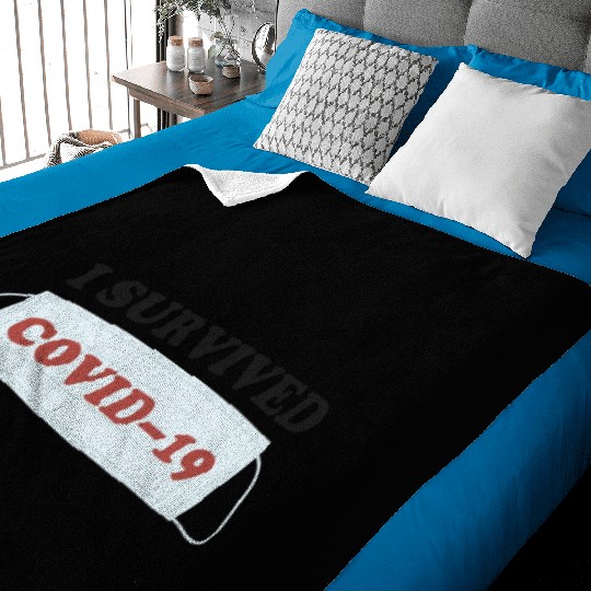 I SURVIVED COVID19 green Baby Blankets