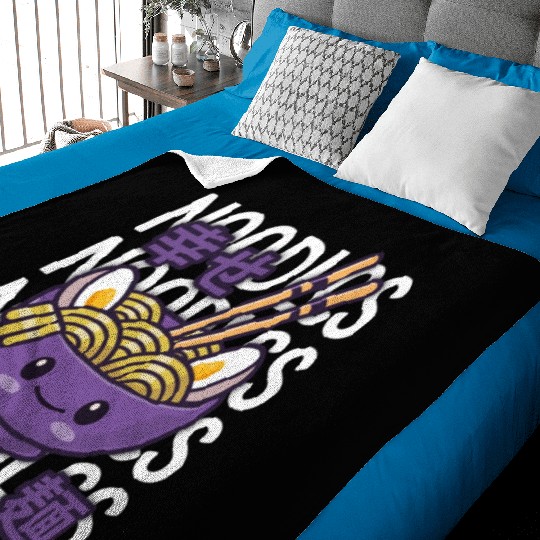 Kawaii Ramen Noodle Bowl Noodles Purple Baby Blankets
