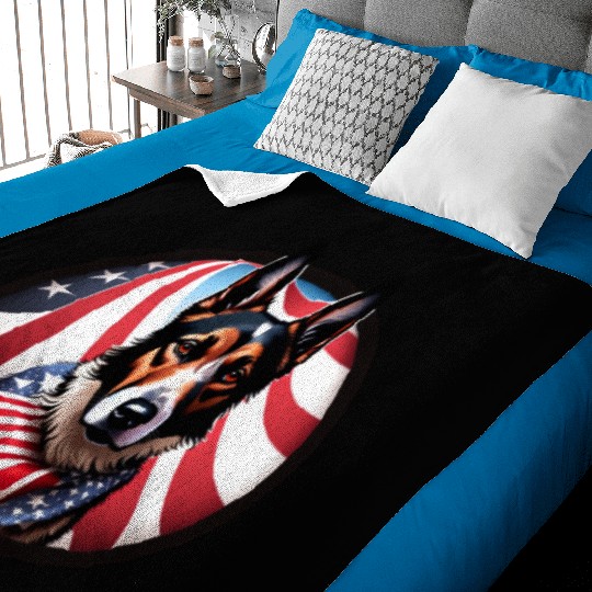 Corgi Pembroke Tri Color True Blue Patriotic Baby Blankets