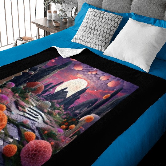 Visually Pleasing Moonlight Coral [Surreal Aesthet Baby Blankets