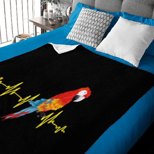 Macaw Heart Beat Parrot lover Macaws Parrots Baby Blankets
