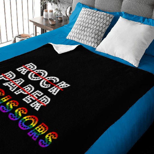 Rock Paper Scissors LGBT For Lesbians Lesbian Cool Baby Blankets