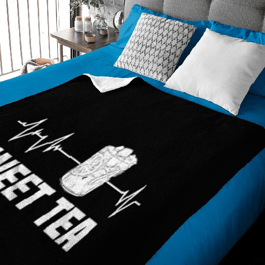 Great Sweet Tea Glass Heartbeat Motif Baby Blankets