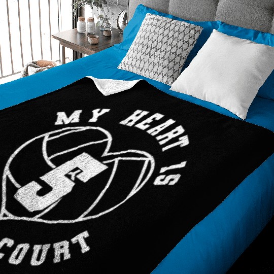 Volleyball Mom Dad Saying Player Jersey Number 5 Baby Blankets