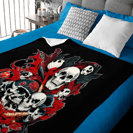 skull skeleton Baby Blankets