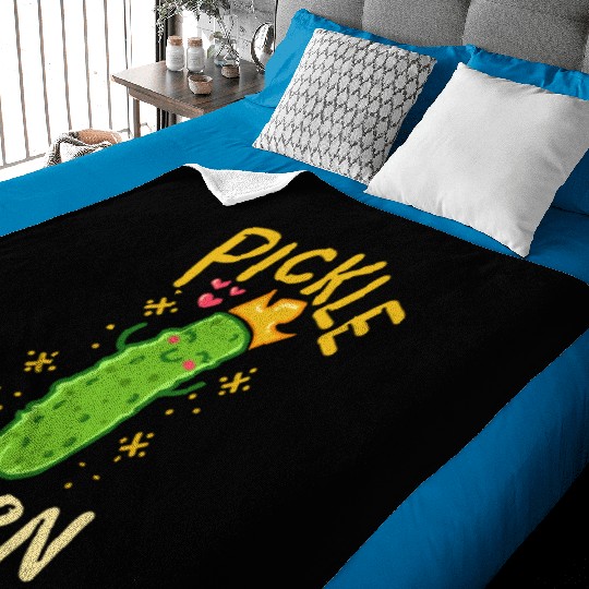 Pickle Queen Vegan Funny Cucumber Vegetable Baby Blankets