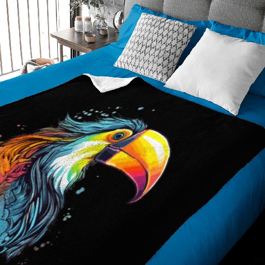 Rainbow Toucan, You Can! Baby Blankets