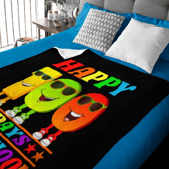 100 days of school green triceratops Baby Blankets